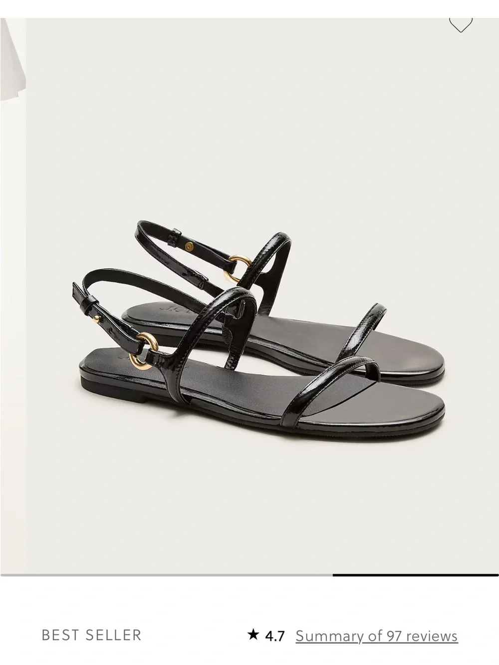 NWT J. Crew Audrey Patent Leather Black Sandals size 8